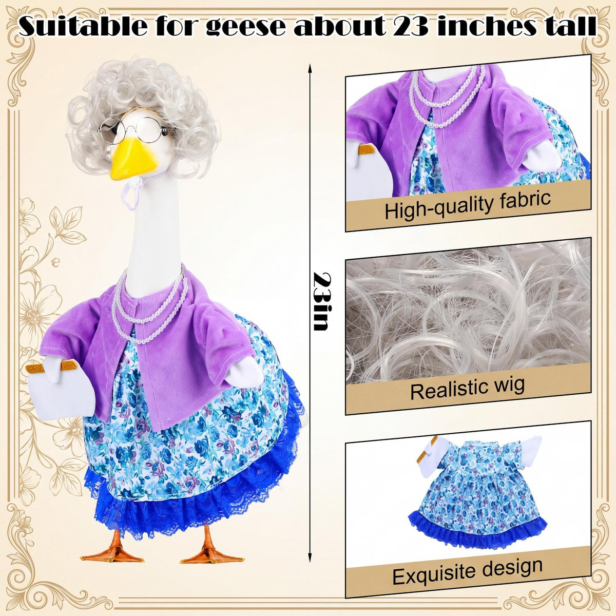 Abbylike goose costume pearl necklace adds playful sparkle to display