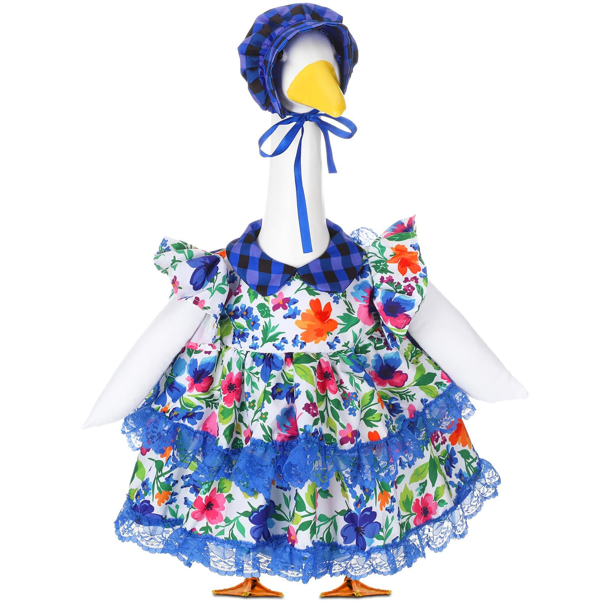 Abbylike spring goose dress adds seasonal charm to your garden statue