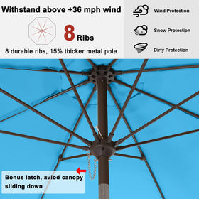 ABCCANOPY 1.5-inch pole beside a patio table for table-fit compatibility
