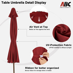 ABCCANOPY 1.5-inch pole fits standard tables for stable shade.