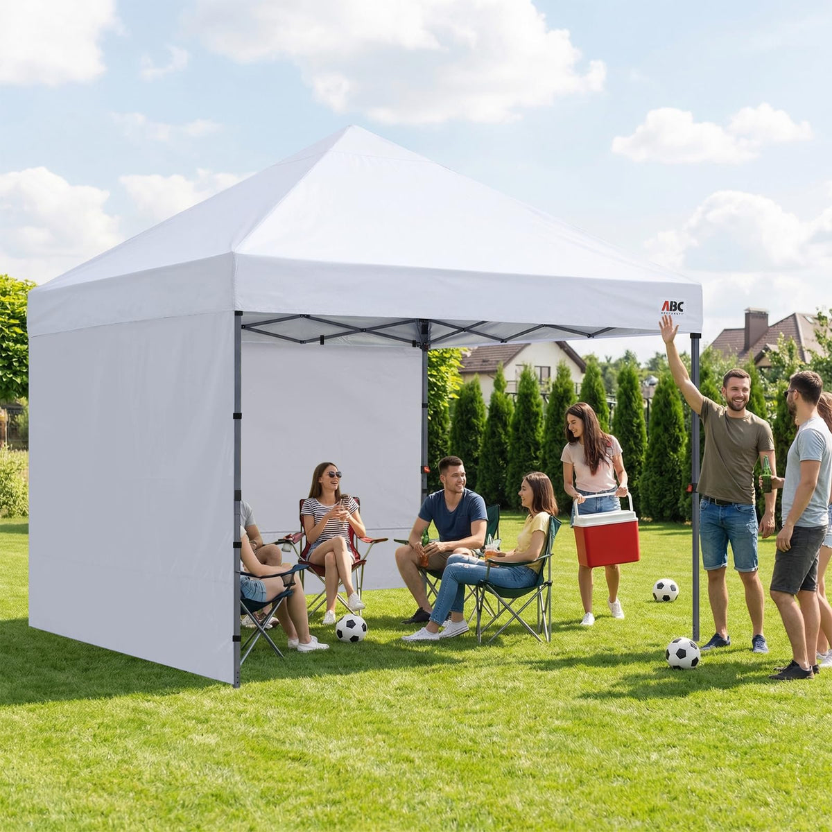 ABCCANOPY Easy Pop Up Canopy interior, spacious for four to five chairs