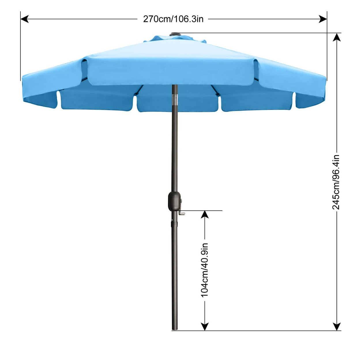 ABCCANOPY tilt mechanism and crank in action for easy shade adjustment