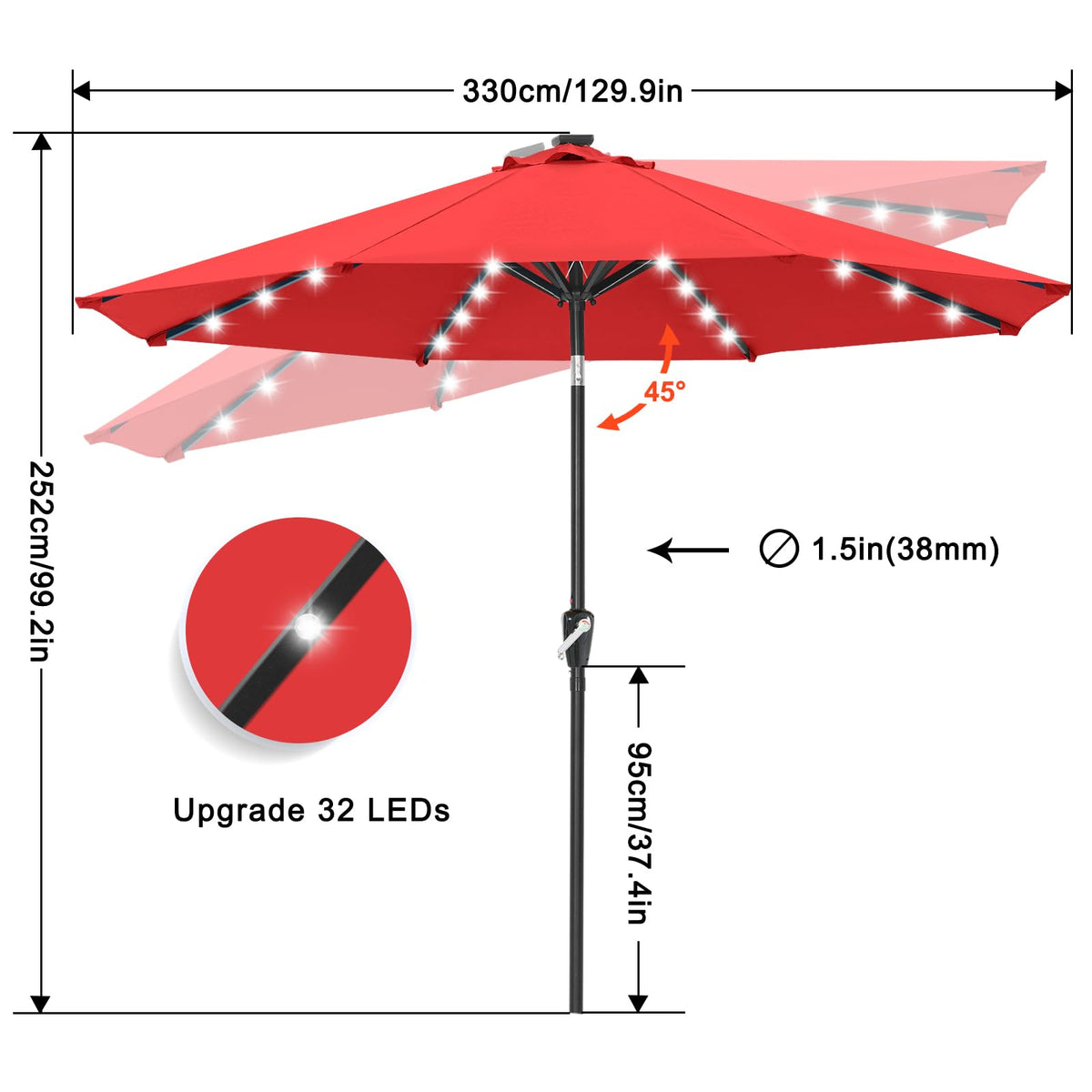 ABCCANOPY anti-rust steel frame for durable outdoor support.