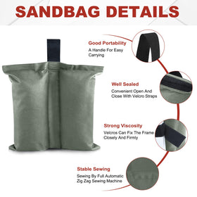 ABCCANOPY gray weight bags wrapped around a leg for stability