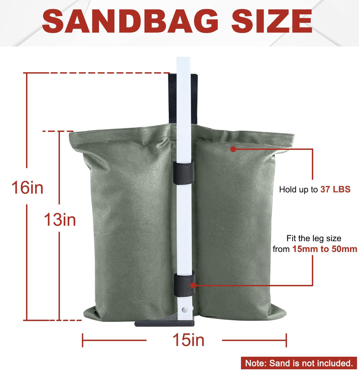 ABCCANOPY weight bags close-up showing Velcro strap detail