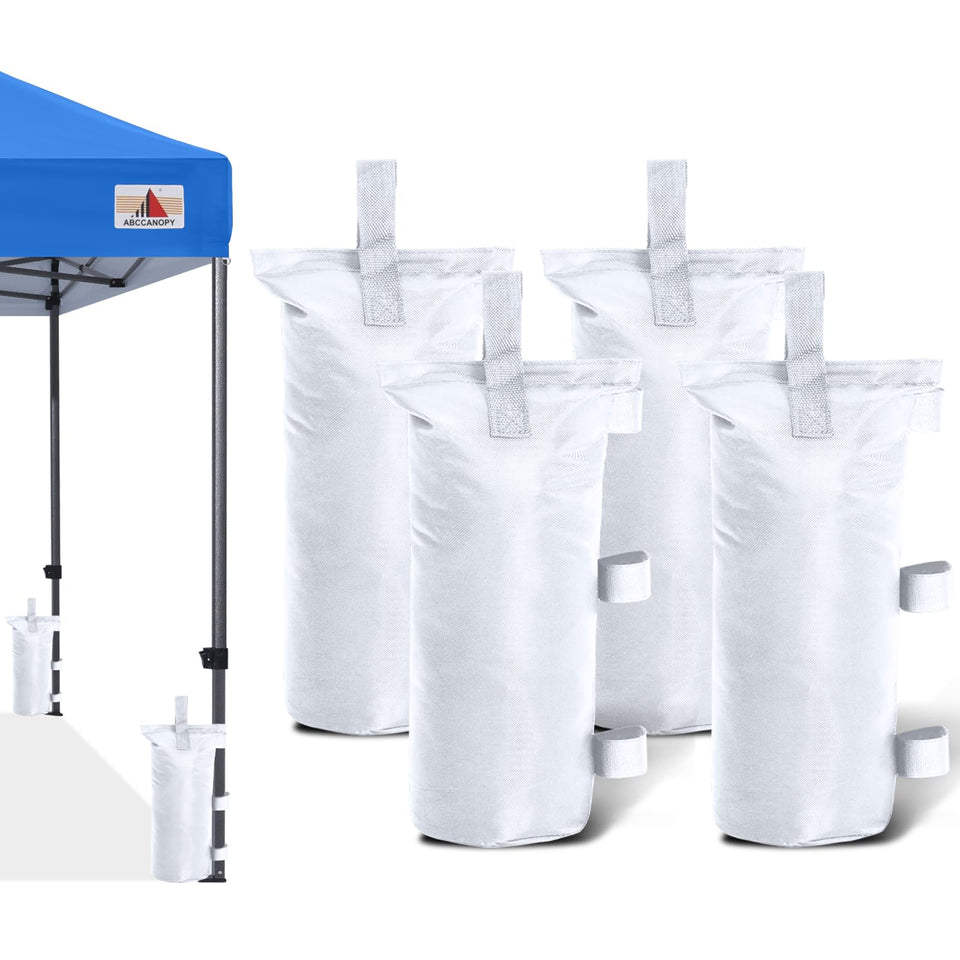 ABCCANOPY canopy weights set of 4 with top-opening design for easy filling and stability.