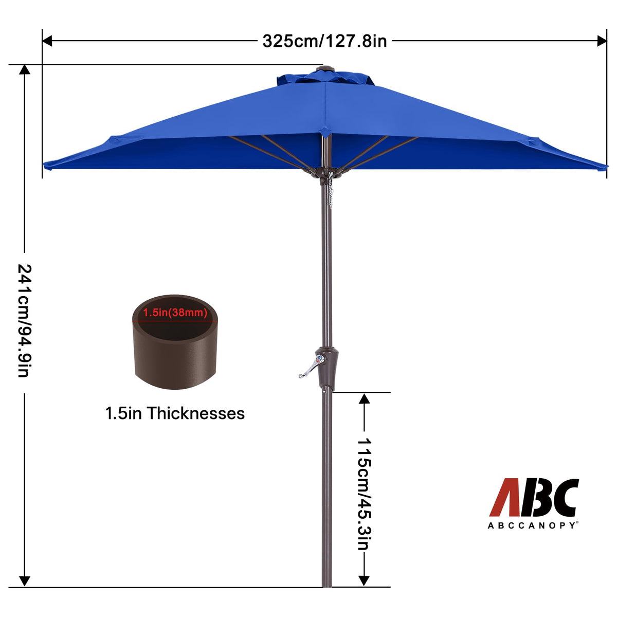 ABCCANOPY five steel ribs reinforce stability against breeze.