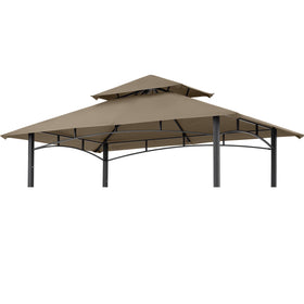 ABCCANOPY grill canopy top khaki, angled view showcasing durable 5x8 outdoor shade