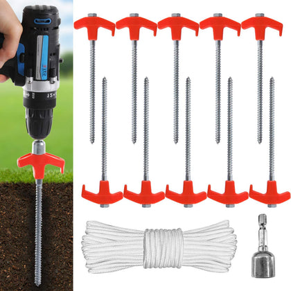 ABCCANOPY ground anchor with spiral head for fast install in any soil.