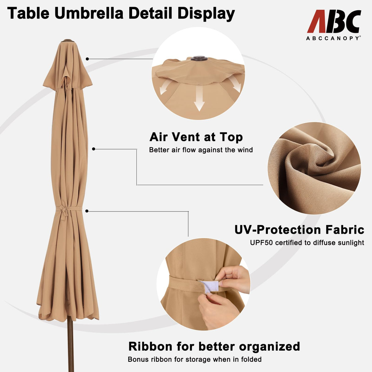 ABCCANOPY 1.5in pole fits most tables for stable shelter