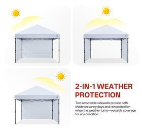 ABCCANOPY Commercial-grade frame with cross-truss delivers wind protection