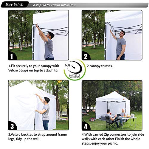 ABCCANOPY side wall durable polyester fabric 10x10 white for outdoor use