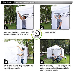 ABCCANOPY side wall durable polyester fabric 10x10 white for outdoor use