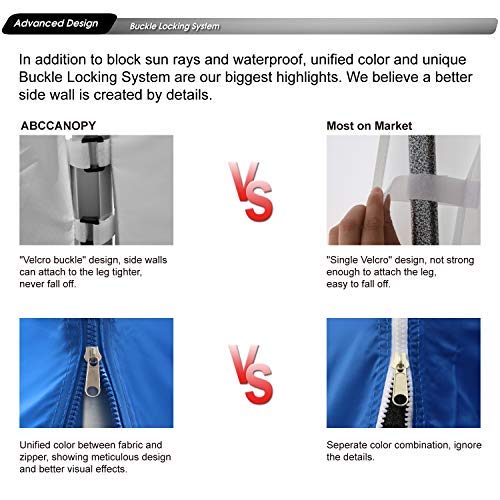 ABCCANOPY side wall with Velcro attachment 10x10 white for easy top integration