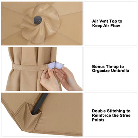 ABCCANOPY replacement canopy khaki; strap closure helps tidy storage between seasons.