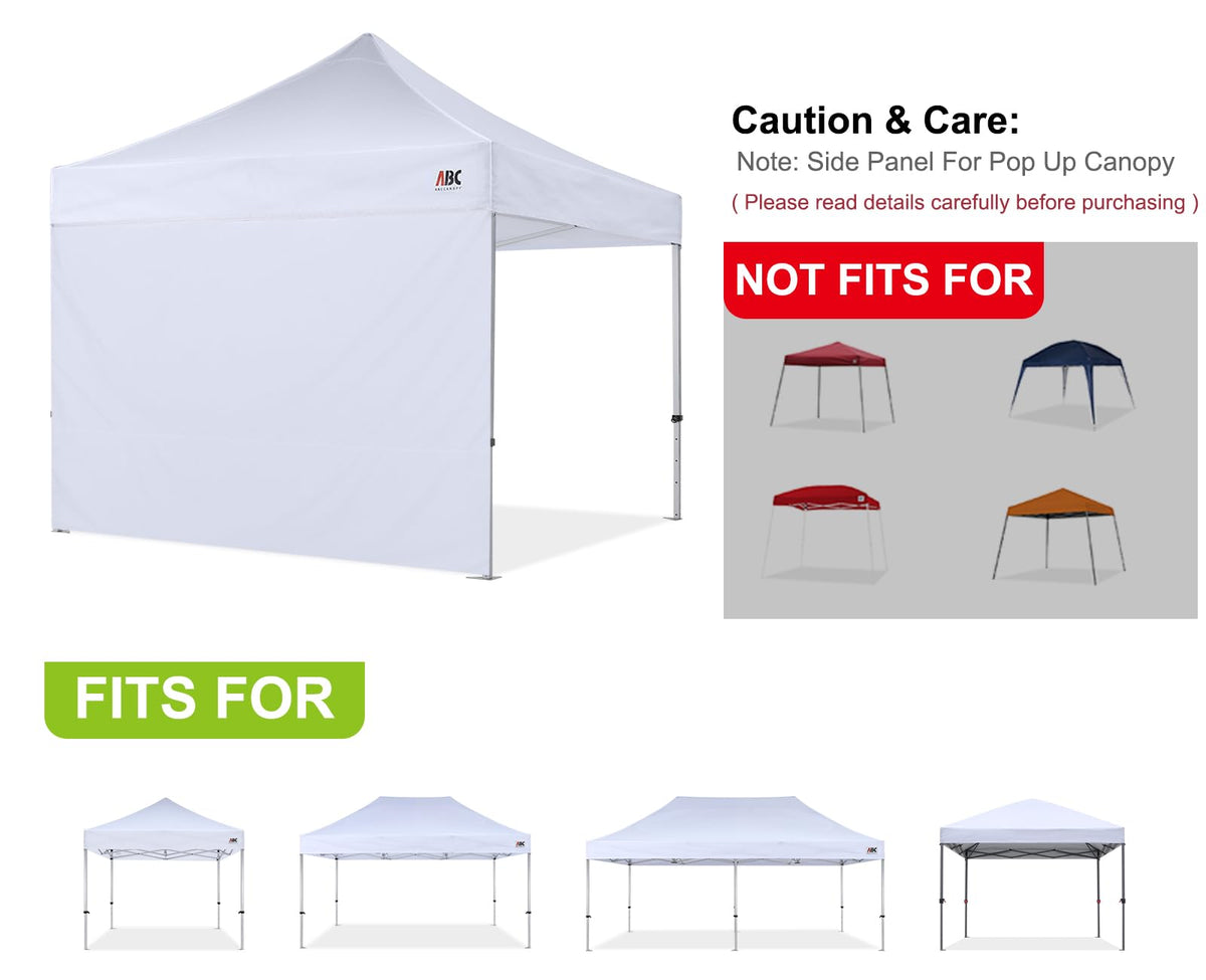 ABCCANOPY SunWall compatibility with straight-leg 10x10 canopies for versatile use