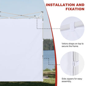 ABCCANOPY SunWall easy installation with top Velcro and bottom straps.