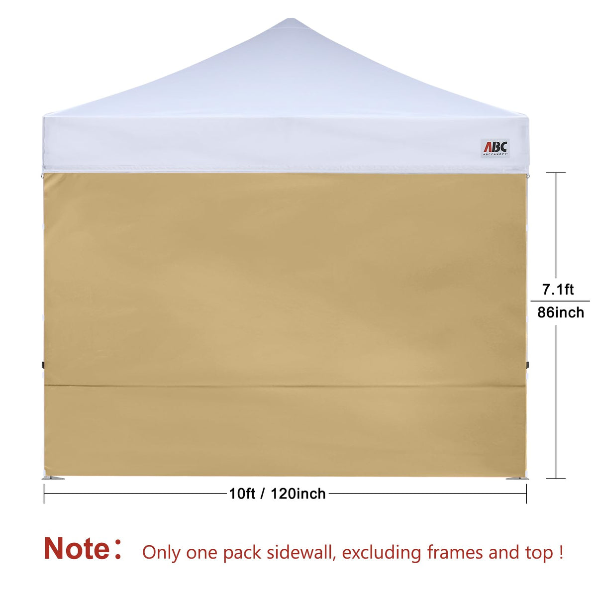 ABCCANOPY SunWall beige fabric sidewall providing waterproof shade for events
