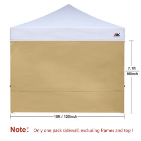 ABCCANOPY SunWall beige fabric sidewall providing waterproof shade for events