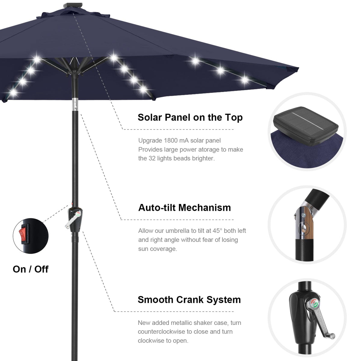 ABCCANOPY table-fit umbrella for 42 to 54 inch tables.