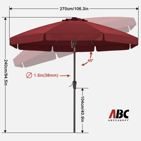 ABCCANOPY tilt and crank system close-up showing easy shade control.
