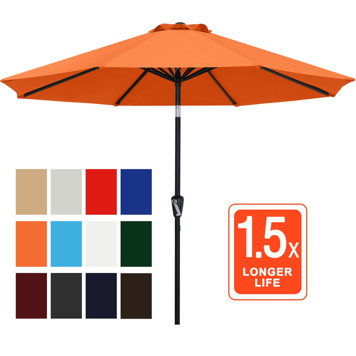 ABCCANOPY tilt-crank system adjusts shade angle for sun changes.