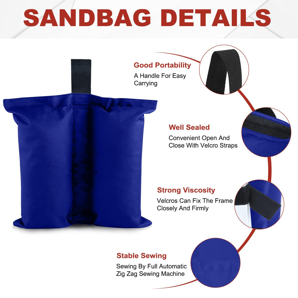 ABCCANOPY velcro-secure-strap-around-leg provides quick anchoring for tent frames