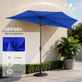 ABCCANOPY vented top design enhances umbrella stability in windy conditions.