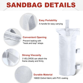 ABCCANOPY weight bags texture close-up showing durable 1680D Oxford fabric.