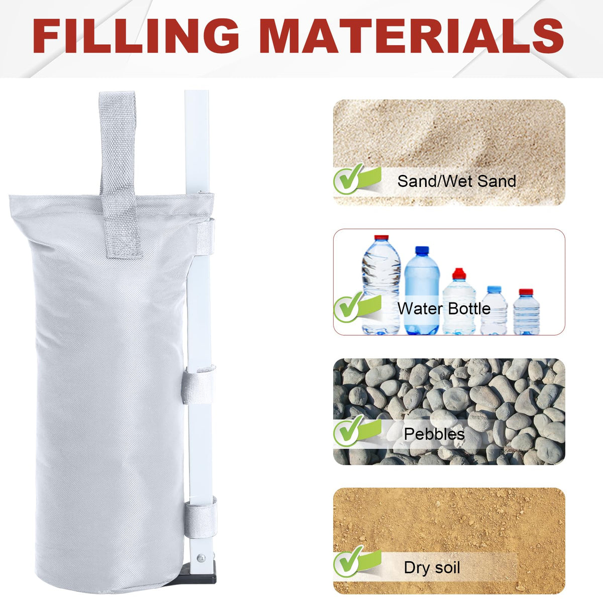 ABCCANOPY weight bags waterproof coating visible for weather-resistant use.