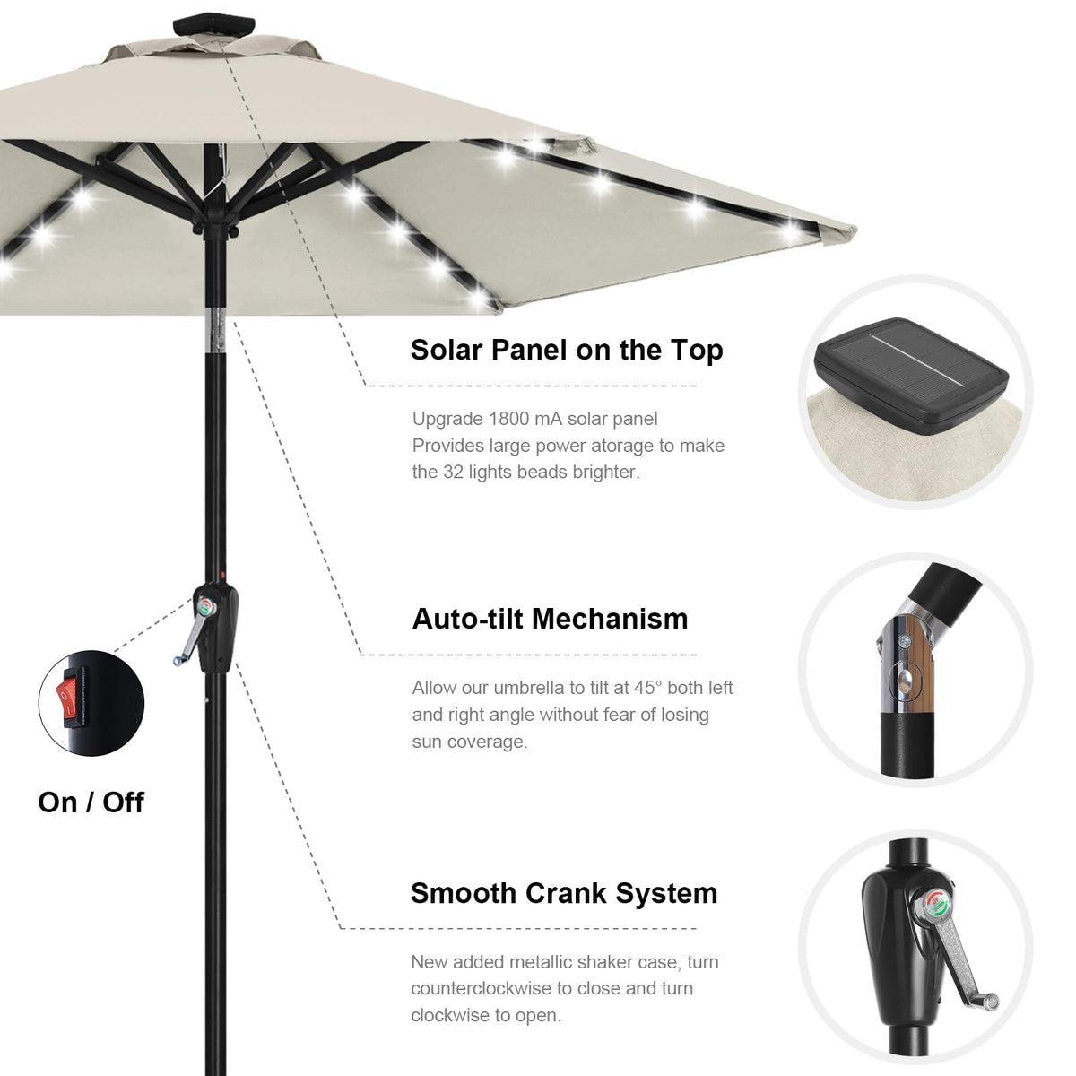 ABCCANOPY fits 42-54 inch tables; ideal patio dining shade.