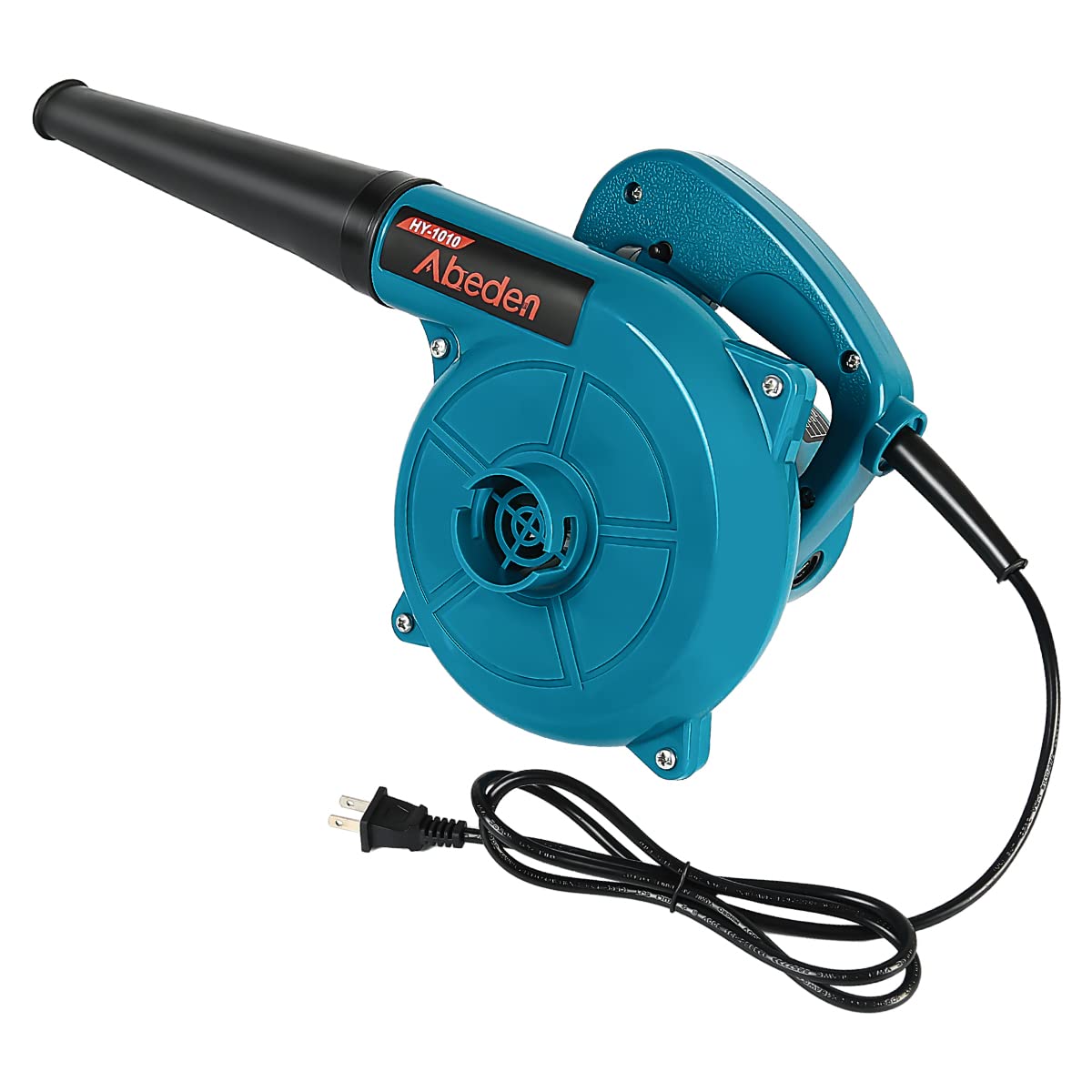 Abeden corded leaf blower in blower mode for fast yard cleanup and leaves.