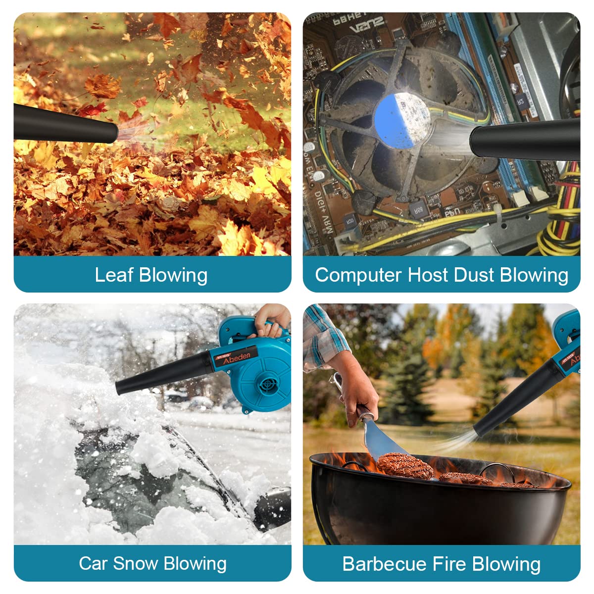 Abeden corded leaf blower compact body, easy storage after rainy days.