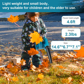 Abeden corded leaf blower in vacuum mode with strong suction for crumbs and pet hair.