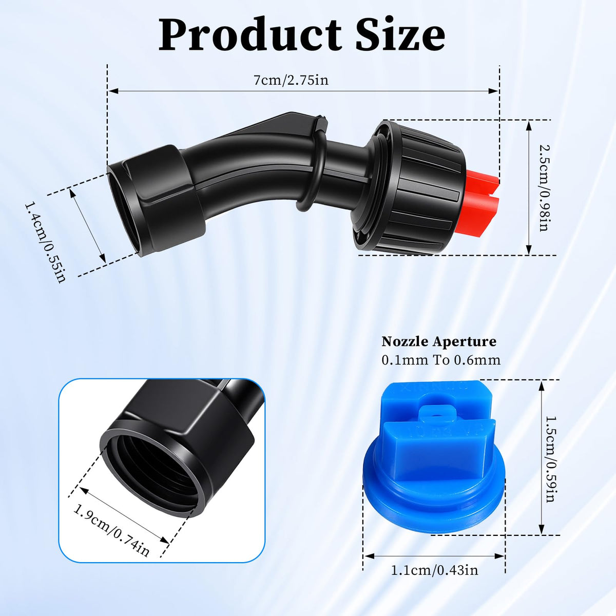 Abeillo spray nozzle tip 0.1mm for precise, fine atomization in greenhouses