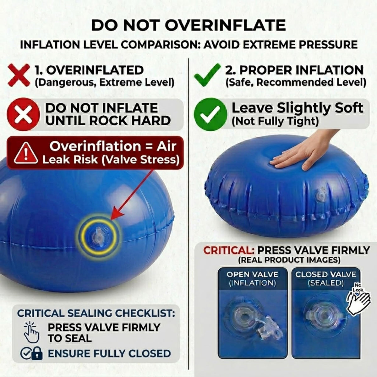 Abelive Goods valve seal ensures secure inflation and prevents air loss.