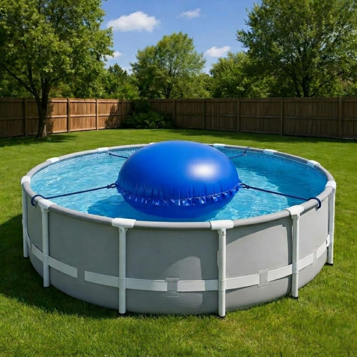 Abelive Goods heavy-duty winter pillow protects above-ground pools from rain and snow.