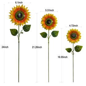 ABELOTS sunflower stakes feature a textured center for warm garden appeal.