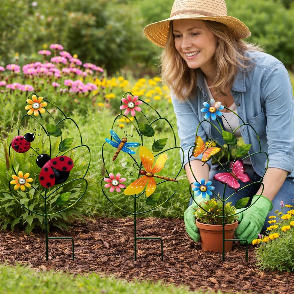 ABELOTS weatherproof finish garden stake resists sun and rain for year round display