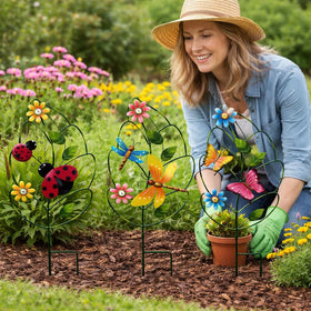 ABELOTS weatherproof finish garden stake resists sun and rain for year round display