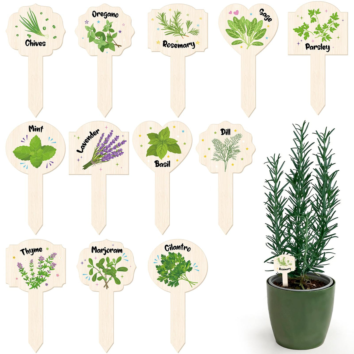 Abilat 24-pcs plant label signs offer clear garden labeling.