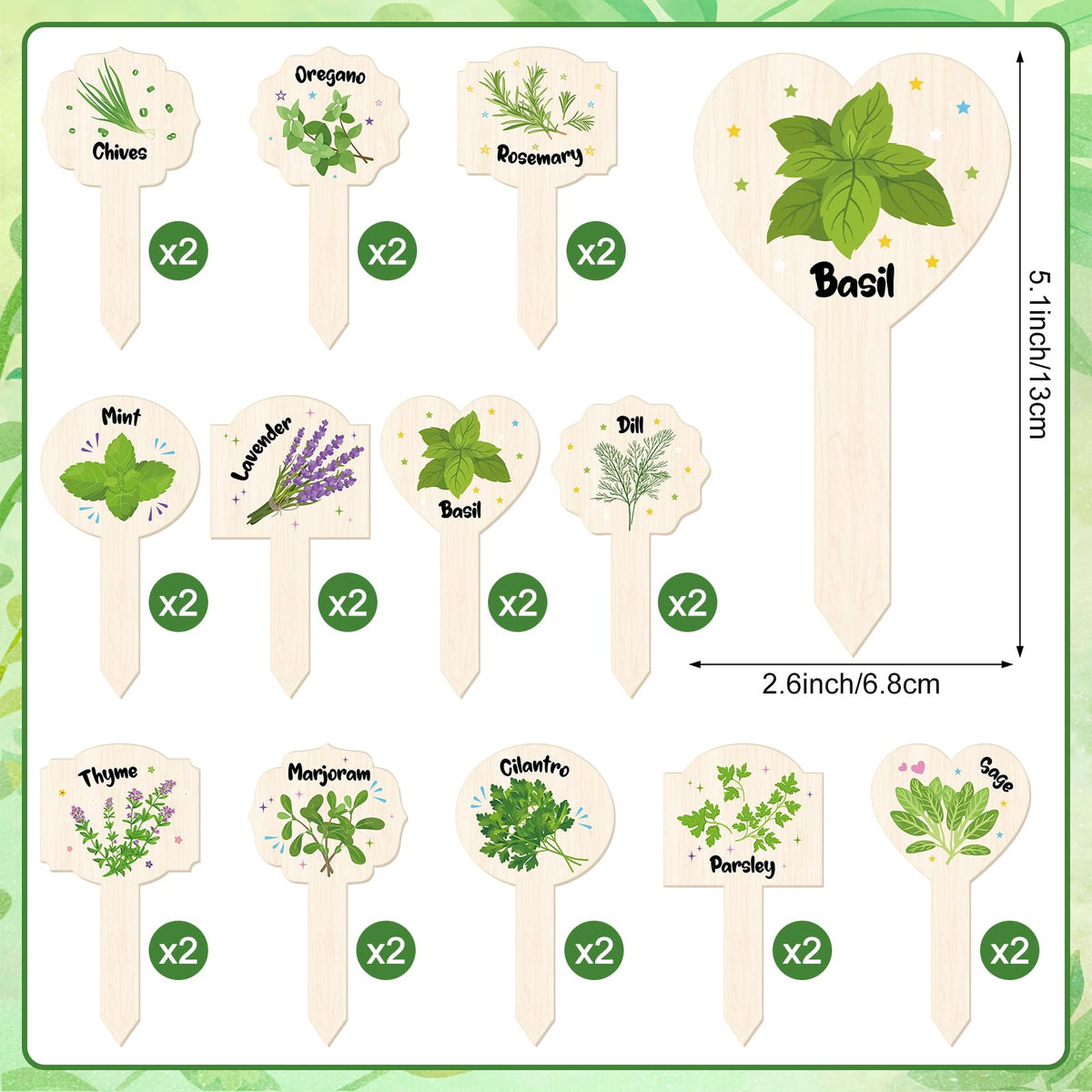 Abilat pre-printed herb styles simplify labeling for pots and beds.