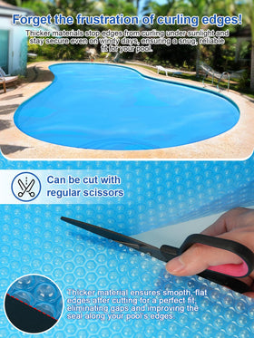 Abimars 16mil solar pool cover tight-seal blocks debris and dust for cleaner water.