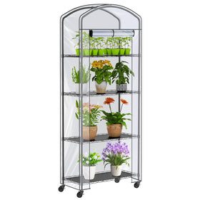 Abimars 4-Tier Greenhouse with wheels enables easy relocation for indoor and outdoor use