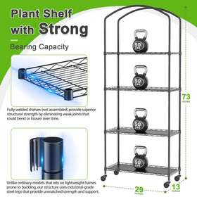 Abimars greenhouse adjustable shelves support different plant sizes and stable pots
