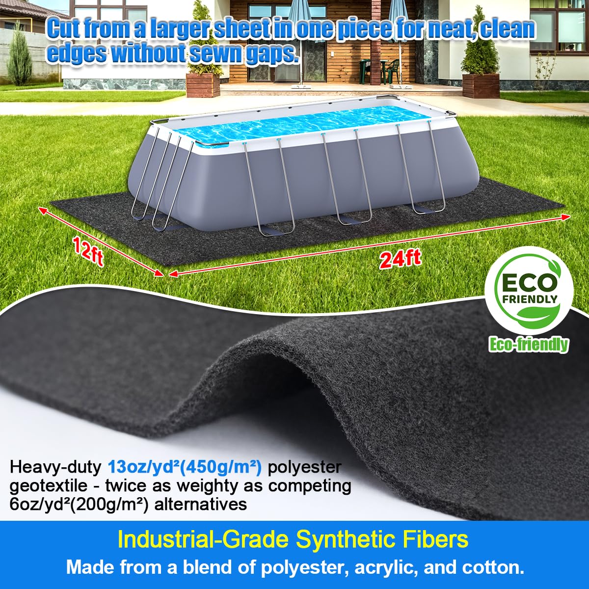 Abimars pool liner pad seamless design provides smoother barefoot surface.