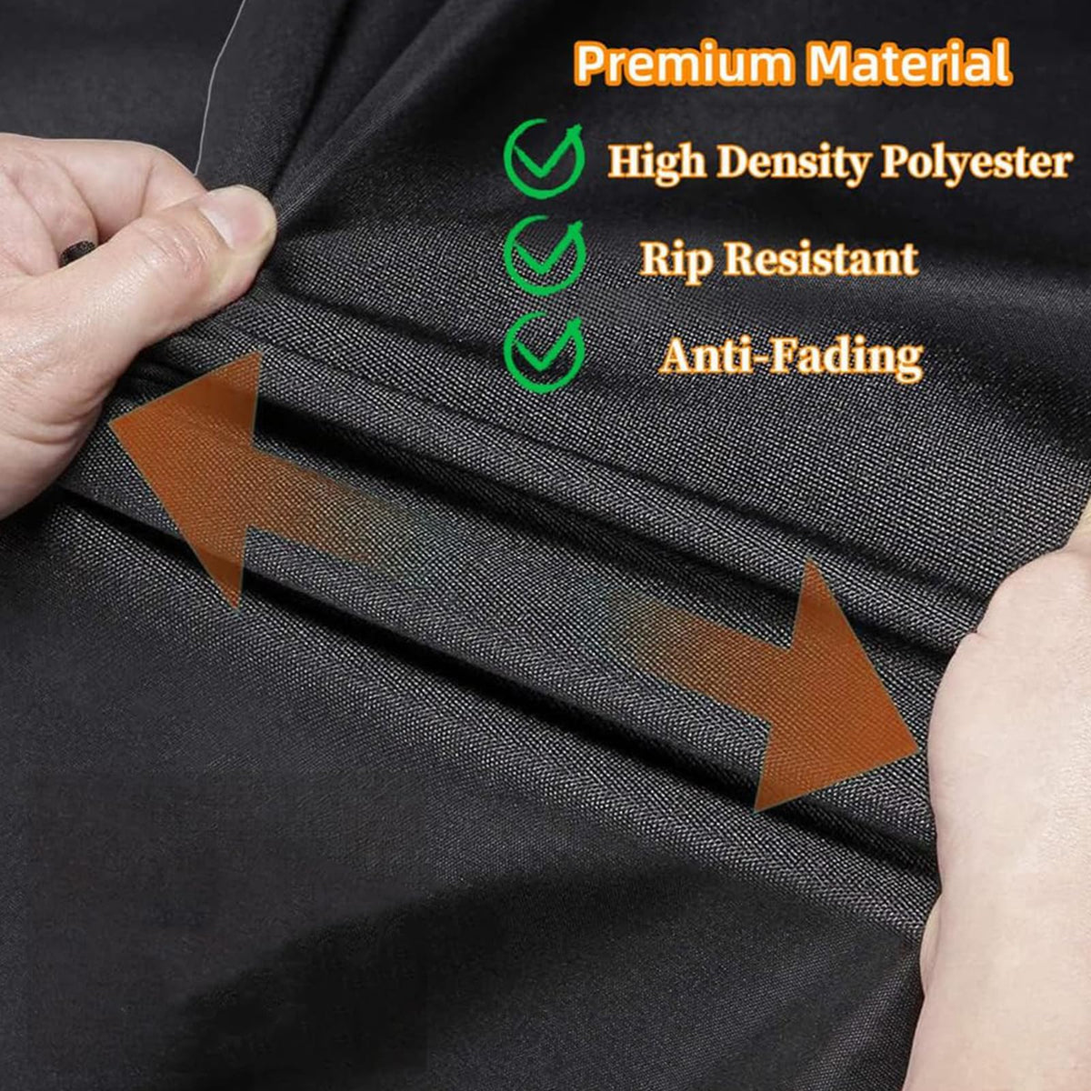Reinforced edges and hook-and-loop fasteners provide a secure canopy fit