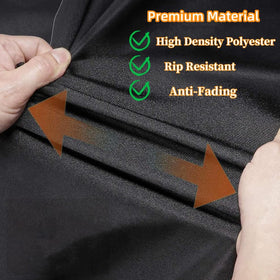 Reinforced edges and hook-and-loop fasteners provide a secure canopy fit