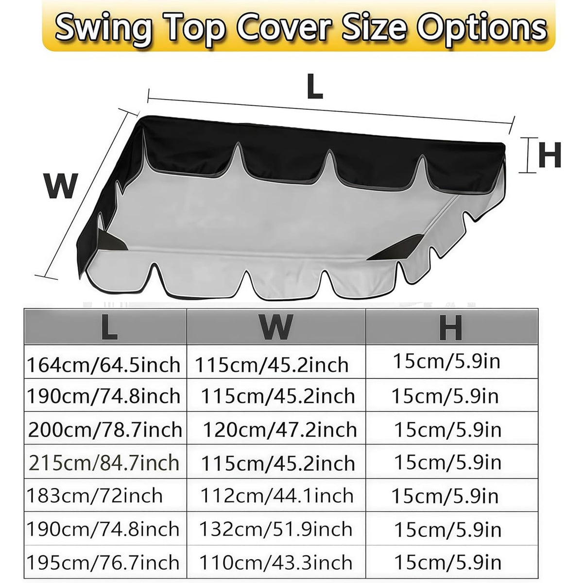 Abiphop patio swing canopy 74x45 top shields guests on sunlit porches