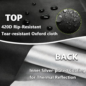 Waterproof finish helps keep the swing area dry during showers